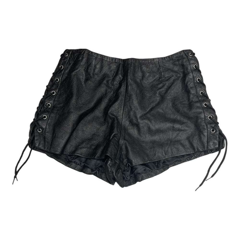 Women’s Wilson’s Leather Black Lace-Up High Waist Shorts